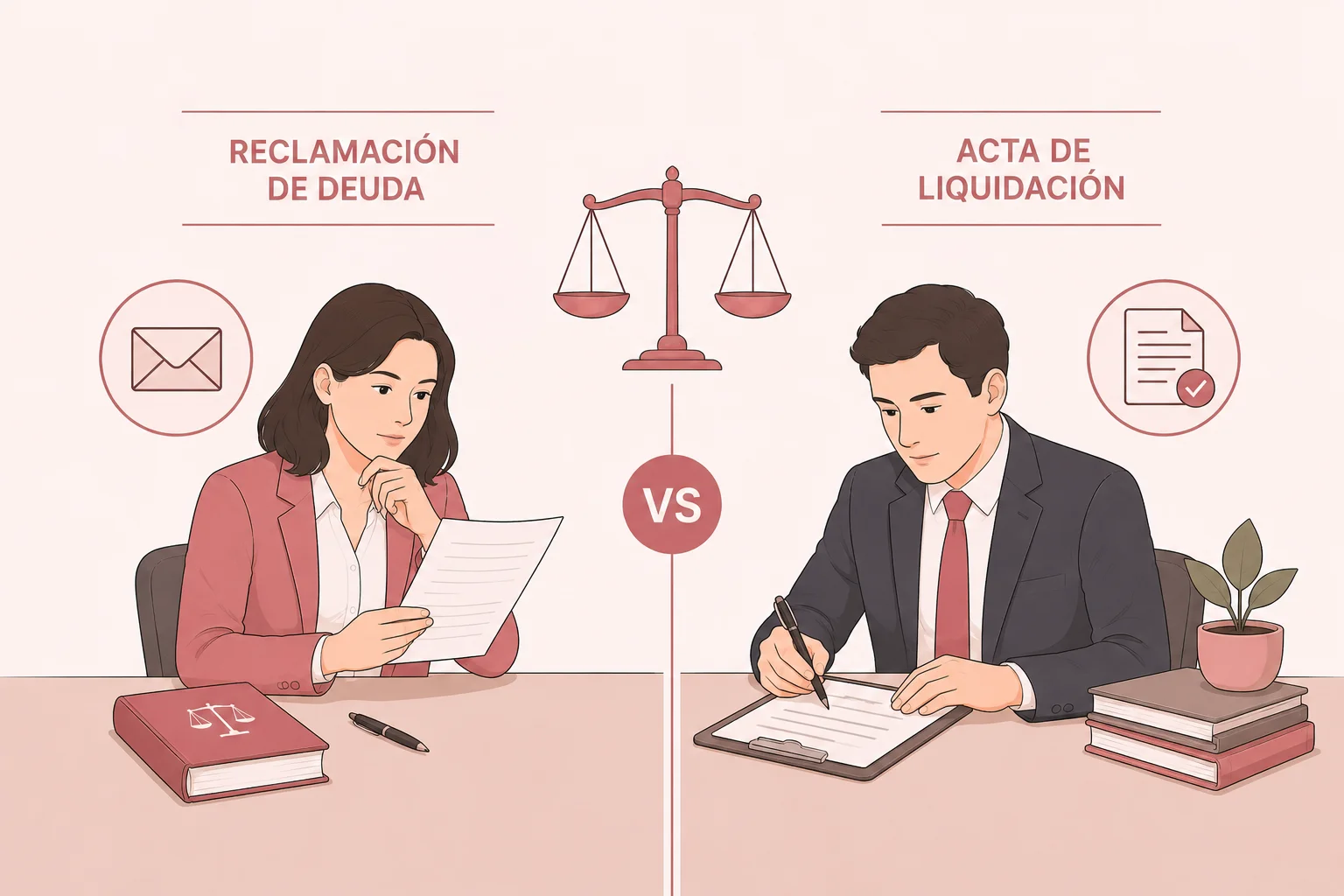 diferencia entre reclamacion de deuda y acta de liquidacion